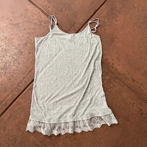 Grey lace layering tank
